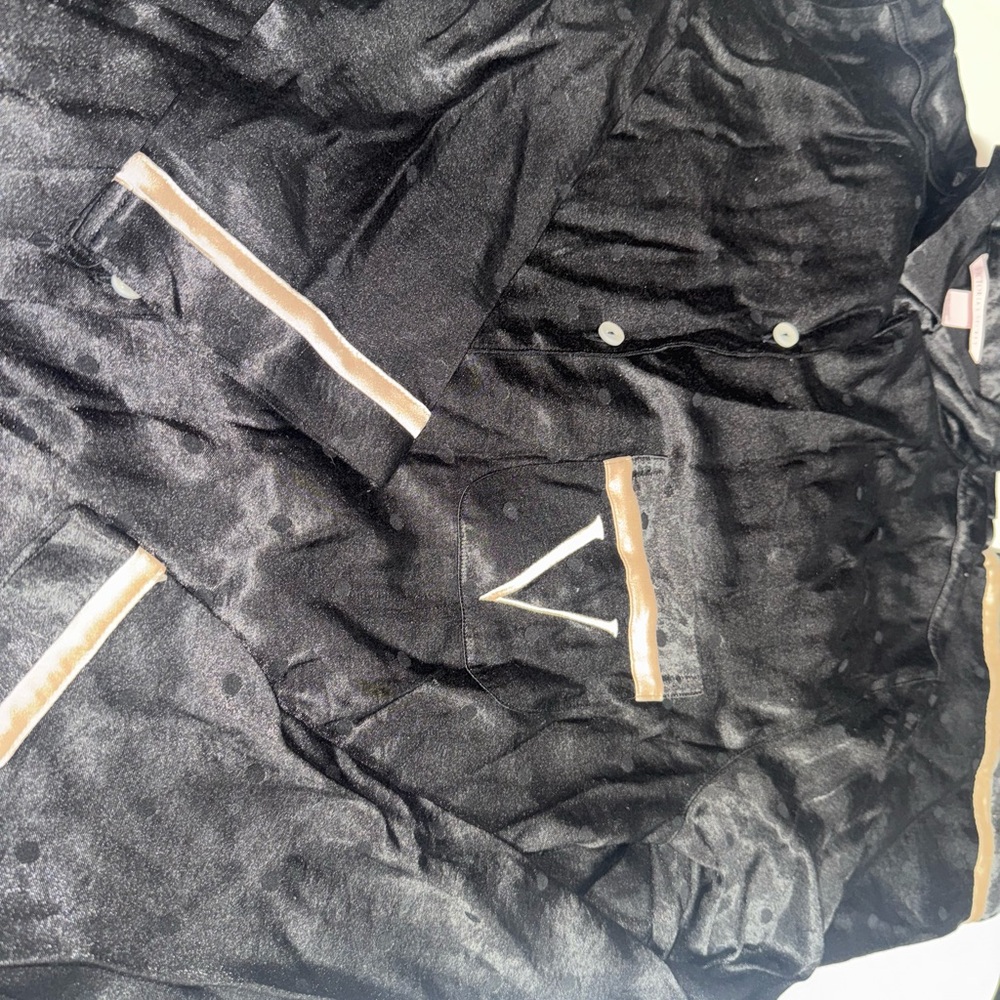 Victoria's Secret Black Satin Shirt